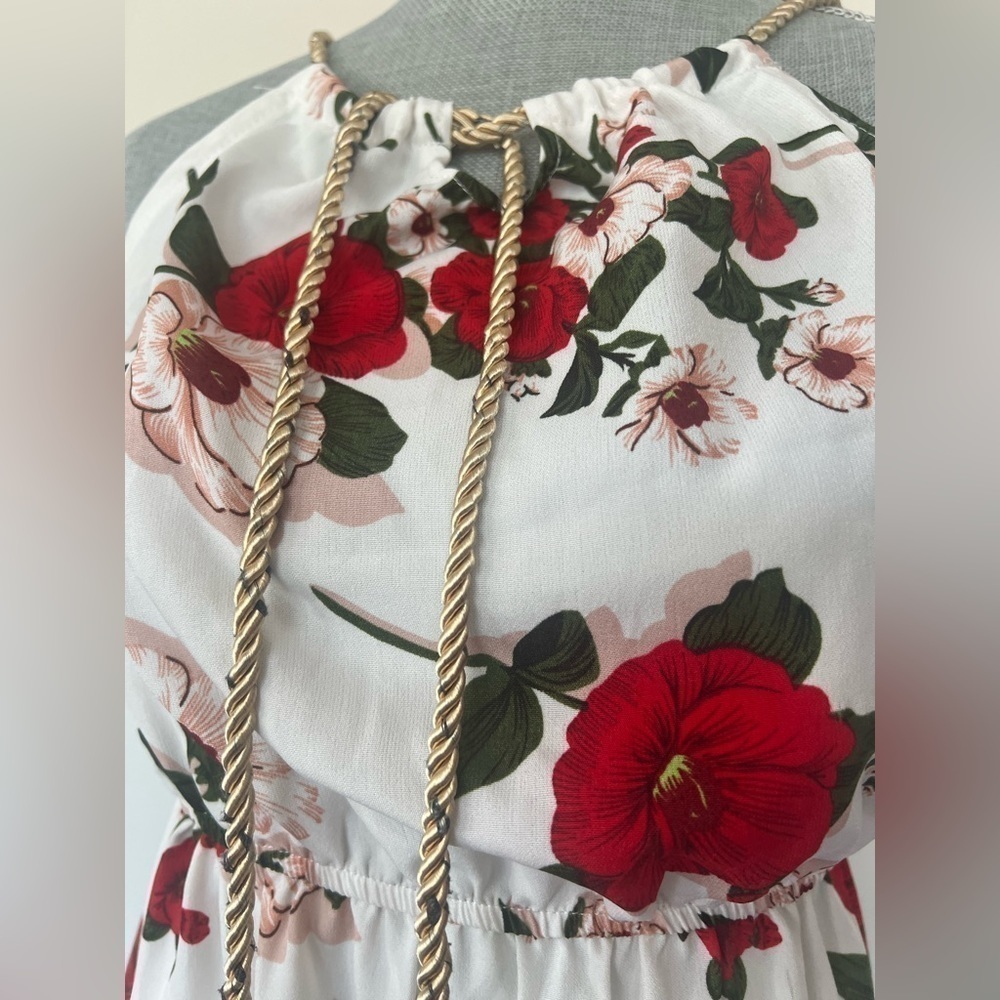 Romwe Women’s/juniors polyester floral halter neck sundress size S - Picture 7 of 9